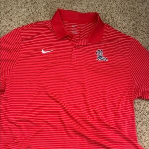 Nike Red Striped Ole Miss Men's Polo Shirt